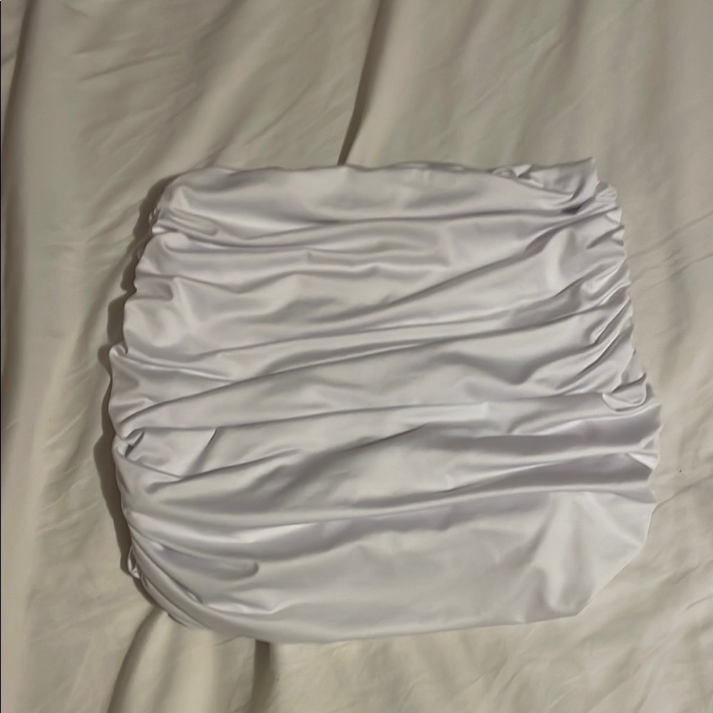 Elegant White Ruched Skirt